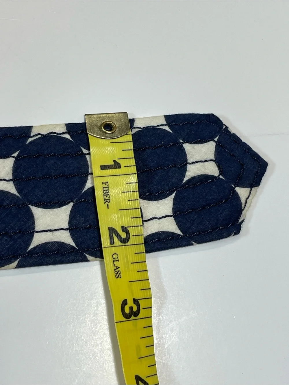 J. Crew Navy and White Polka Dot Fabric Belt with Brass D-Ring - Picture 7 of 9